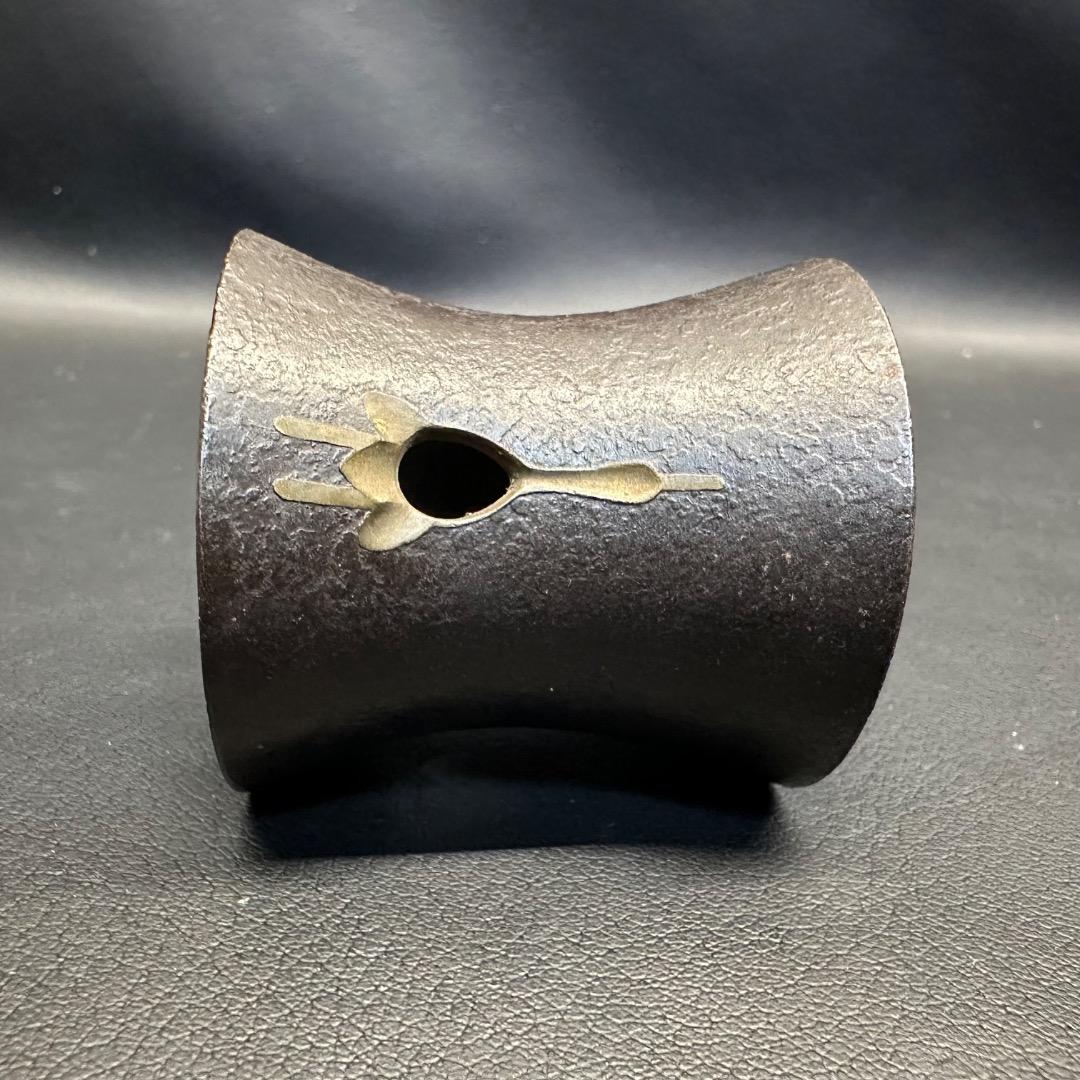 ♡Ea左1008 釜師 蓋置 透かし彫り 沈金彫立鶴蓋置 縁起物 茶道具