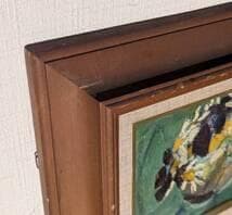 【真作】絵画　油彩SM　力強き花束　厚塗り表現　モダン静物画　X169