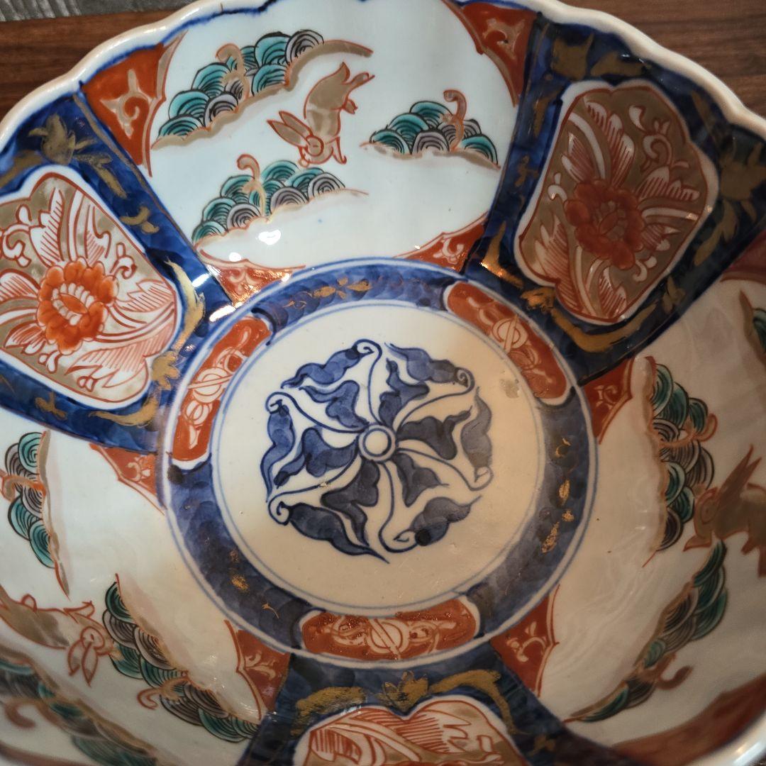 【骨董品】古伊万里　明治 赤絵皿 色絵 金彩 大皿