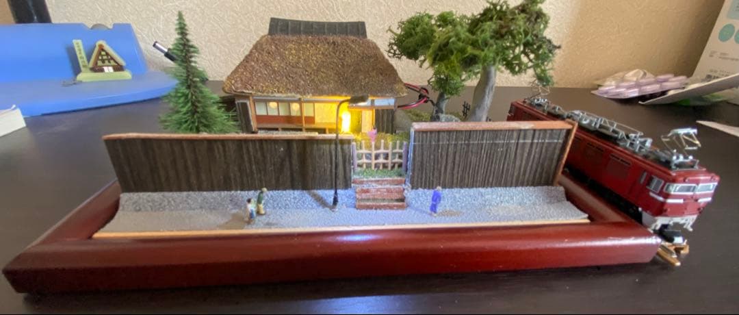 古民家ジオラマ　夜景ライト付き