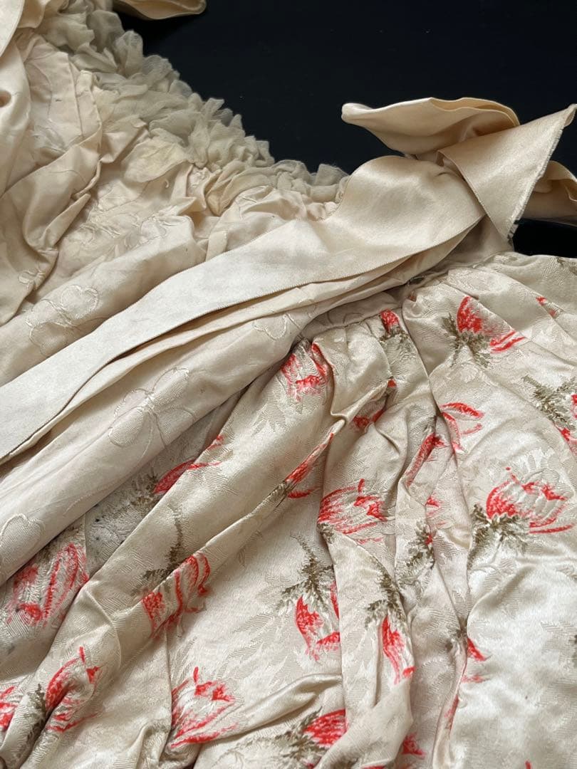 アンティークヴィクトリアン シルクサテンボディスリボンドレスマネキントルソー