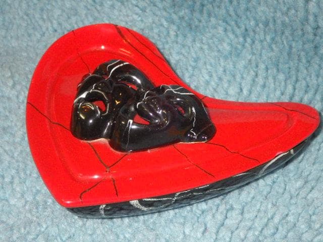 50'S★ツーフェイス★カバーディッシュ★ビンテージ★灰皿★ハート★小物入れ