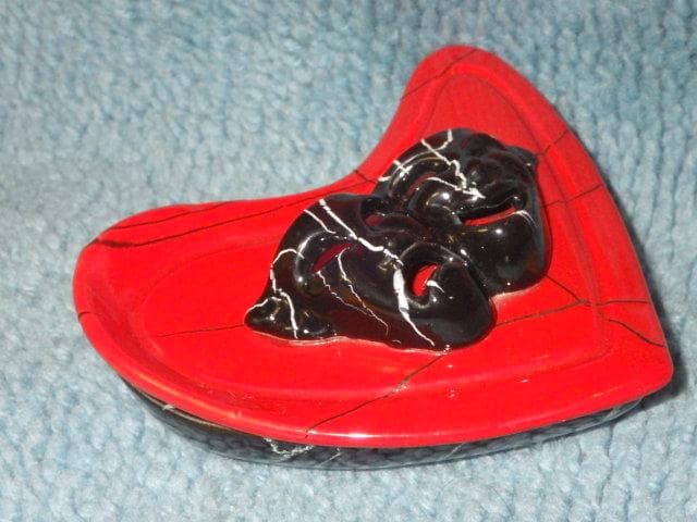 50'S★ツーフェイス★カバーディッシュ★ビンテージ★灰皿★ハート★小物入れ