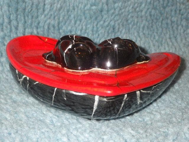 50'S★ツーフェイス★カバーディッシュ★ビンテージ★灰皿★ハート★小物入れ