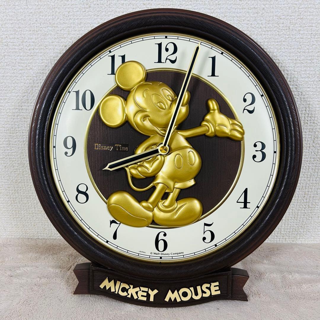 【希少】Disney Time ディズニータイム　ミッキーマウス 壁掛け時計
