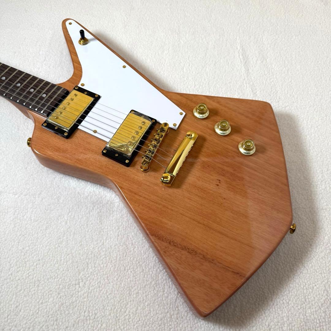 自作 変形ボディ　エレキギター EXPLORER TYPE NATURAL
