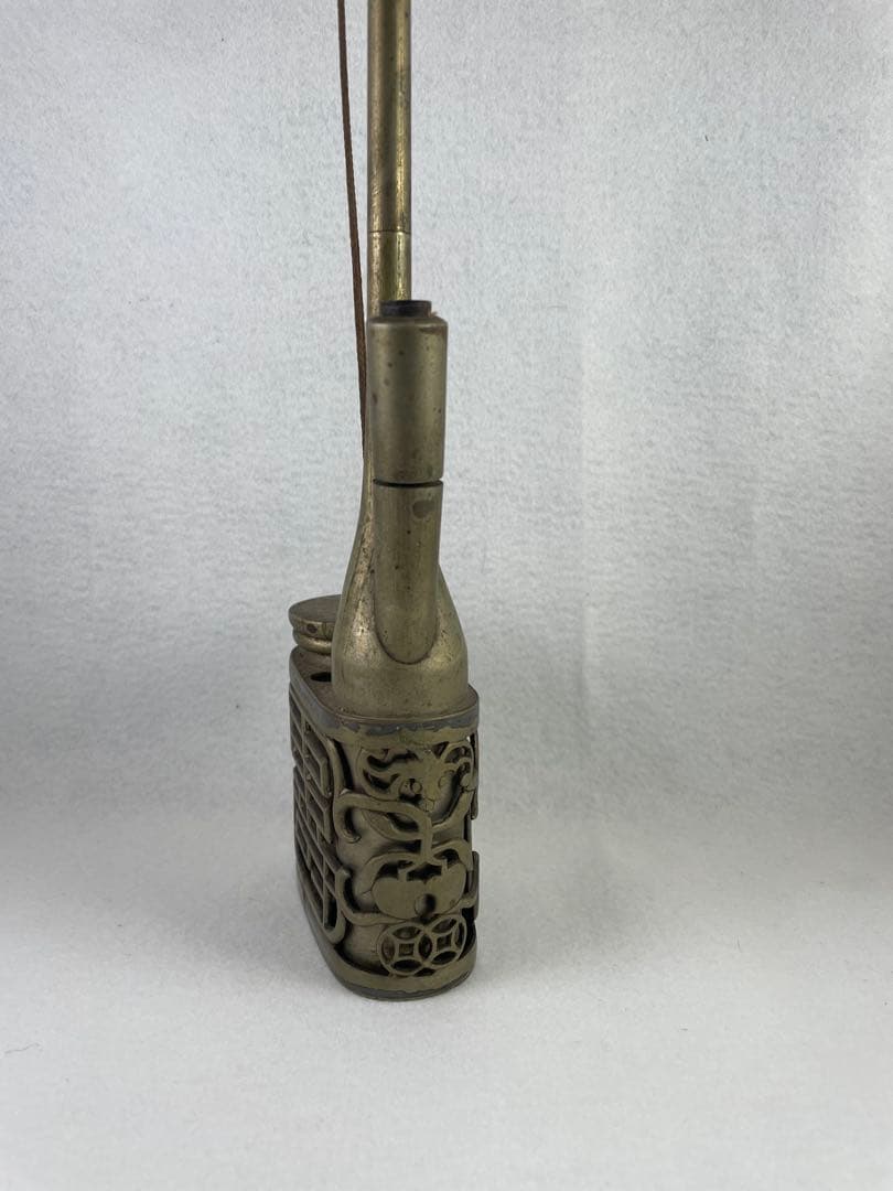 中国美術 古銅製 福寿文彫 唐物 唐銅 清朝期 時代物 高34cm