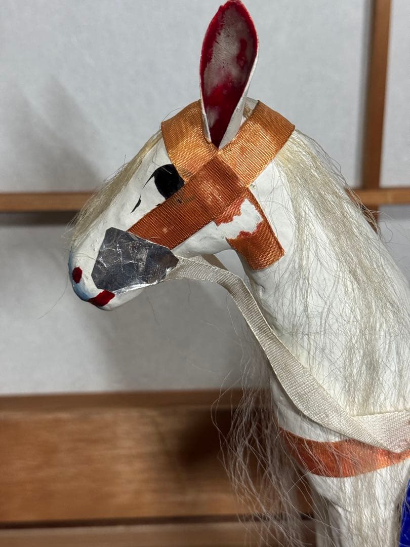 宇土張子『飾り馬』 白馬 熊本 希少 民藝 伝統文化 芸術 古道具