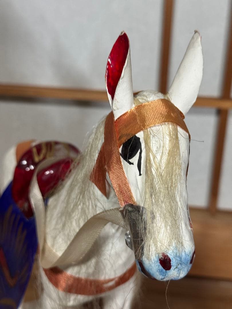 宇土張子『飾り馬』 白馬 熊本 希少 民藝 伝統文化 芸術 古道具