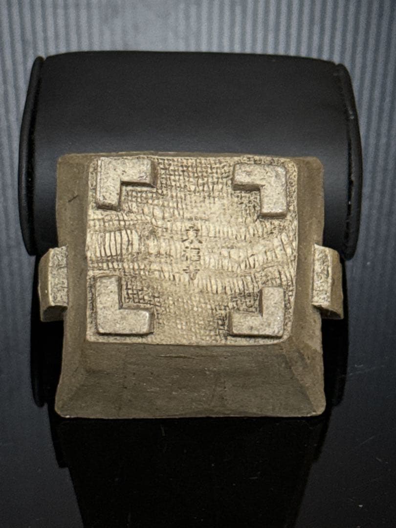 珍品 平安 名人 東福寺 在銘 白泥 耳付箆目四方型 香炉 盆栽鉢 水盤 初期