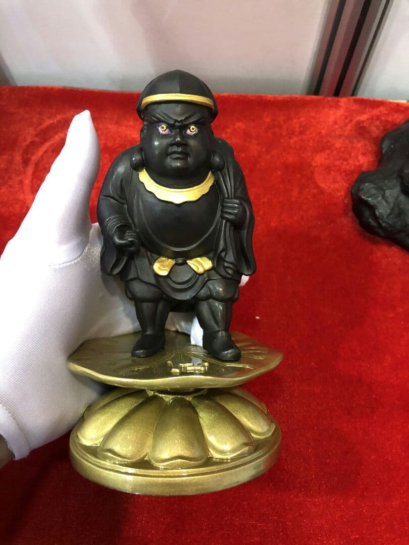 【修縁堂】高級 仏像 七福神 大黒天立像 銅製品 仏教工芸品 彫刻 18cm