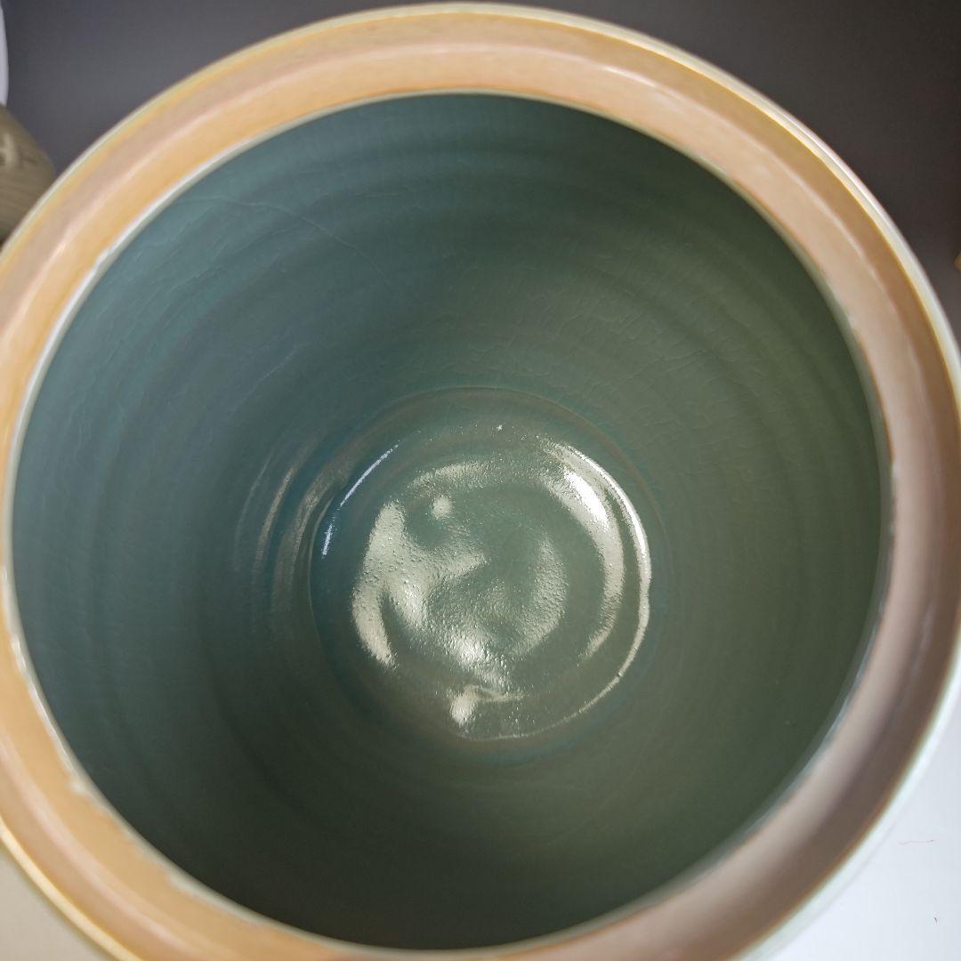 イ892 皆具『東國窯作』『韓国青磁鶴象嵌文　皆具　共箱』茶道具