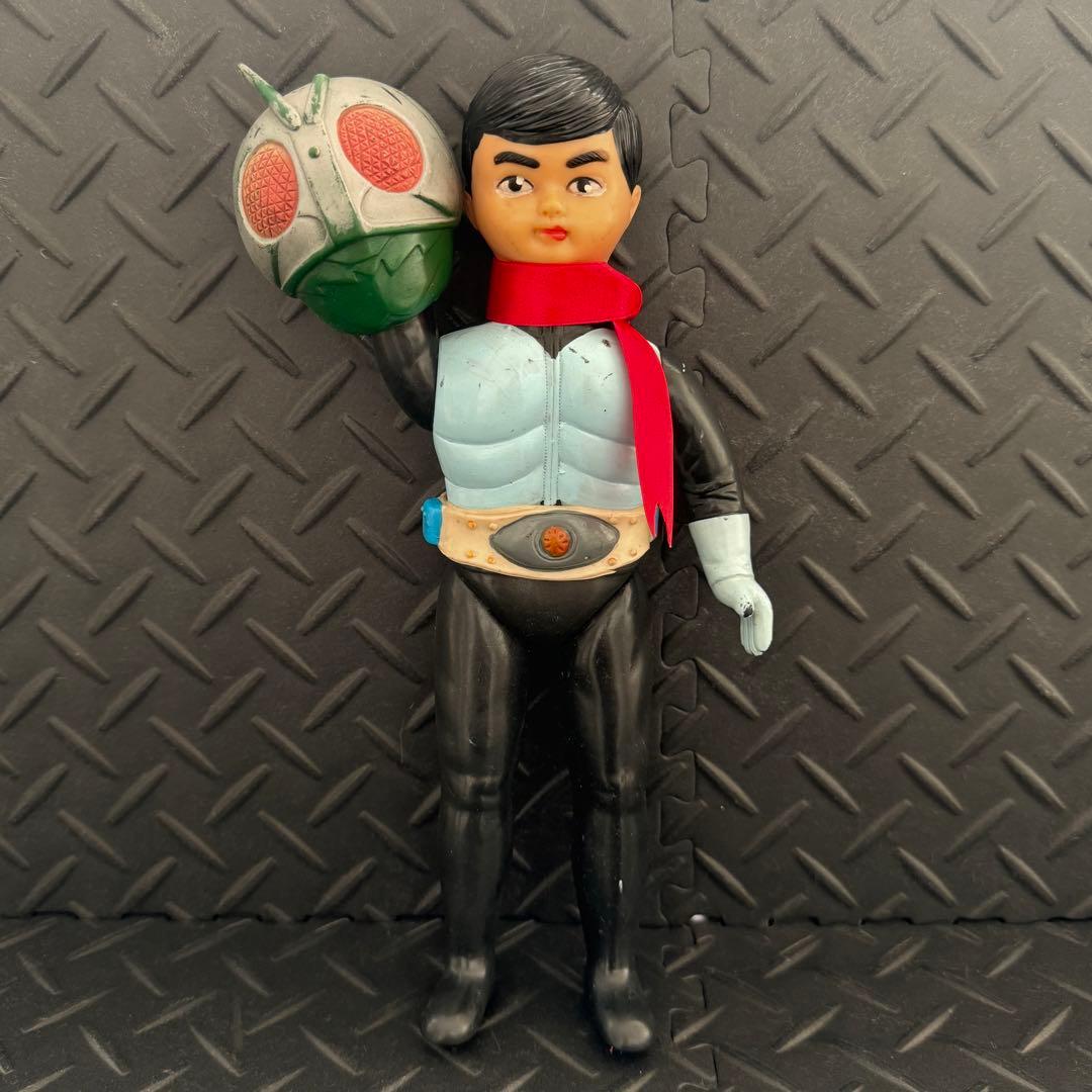 旧バンダイ 仮面ライダー1号 面取れ ソフビ【当時物】