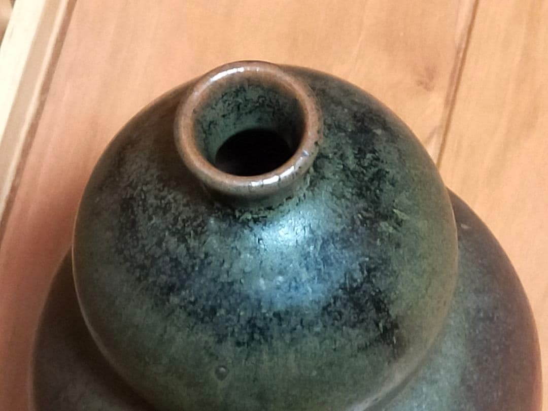 ♥古丹波　瓢形　花器　花瓶　花入れ　桐箱付き　骨董品　古玩