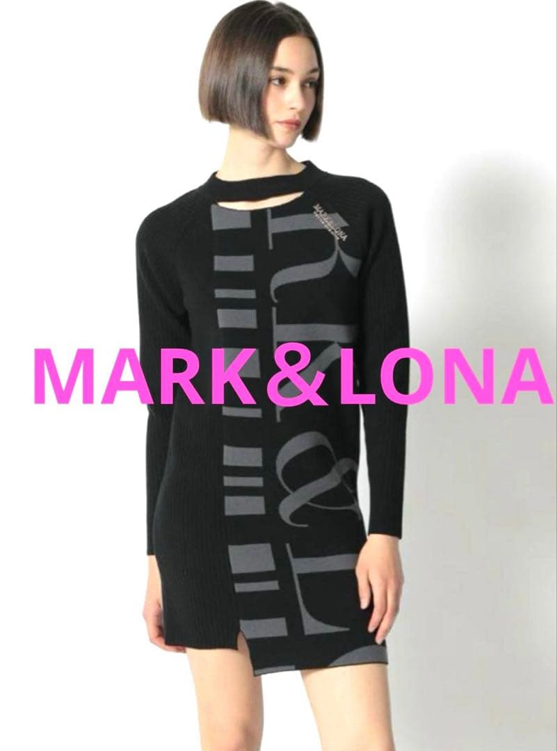 マークアンドロナ CODE ワンピース　モックネックニット　ゴルフウェア