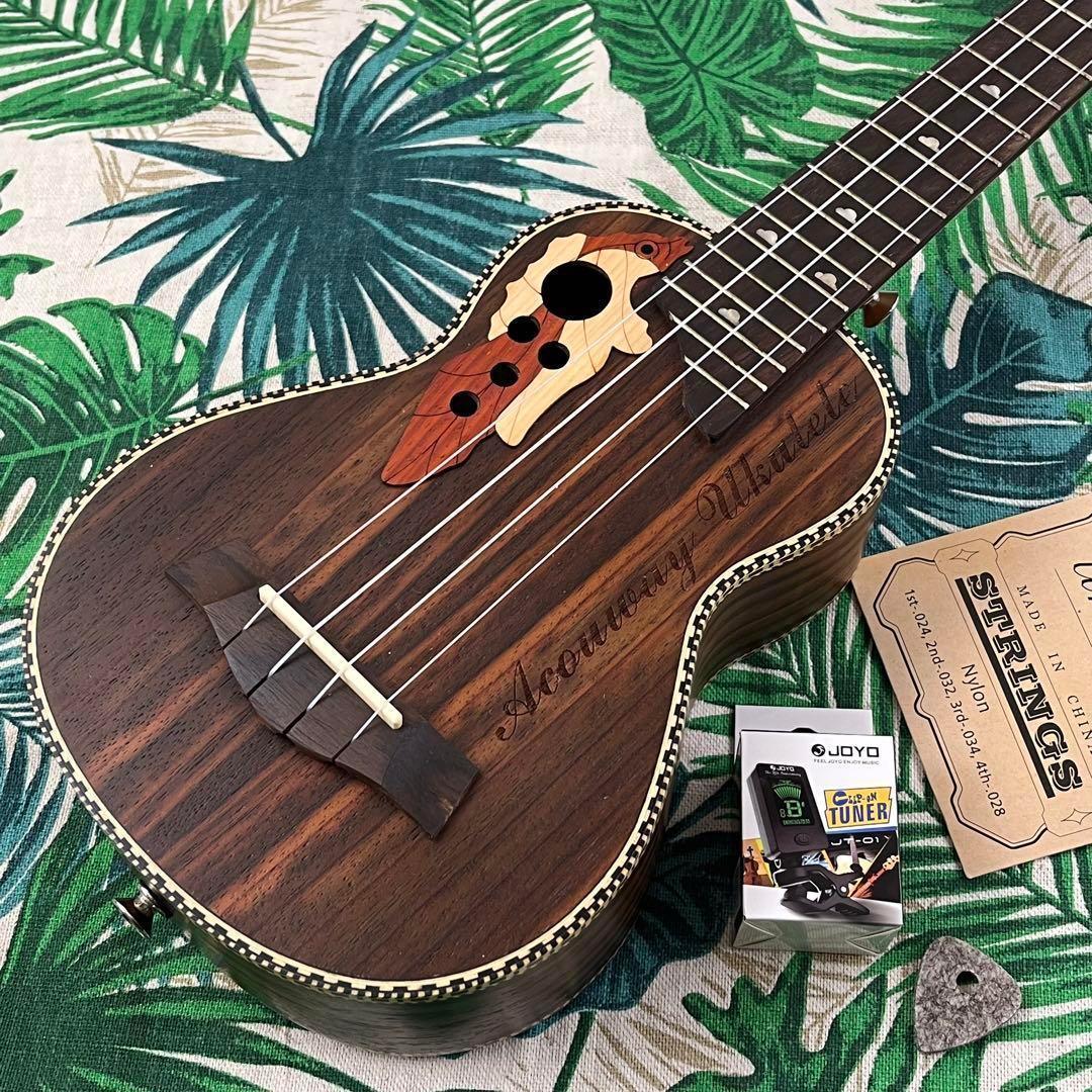 【入門セット】葡萄細工のローズウッド製ソプラノ・ウクレレ【ウクレレ専門店】