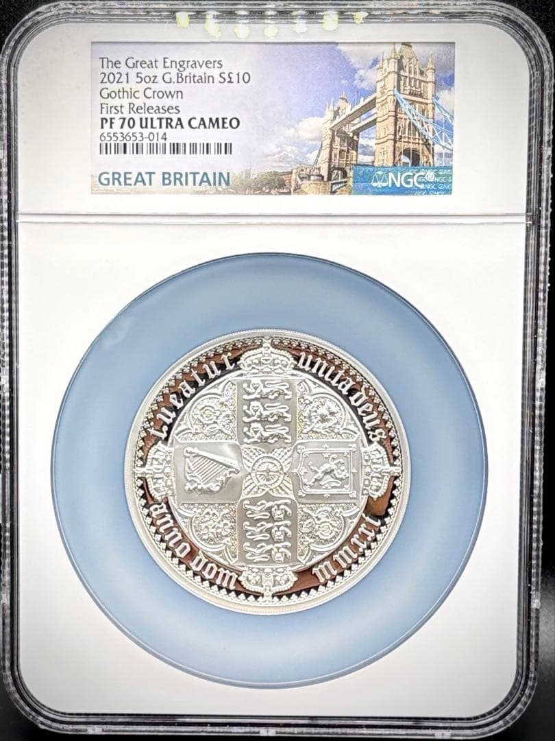 ★155g純銀★最高鑑定 2021 ゴシッククラウン 5oz 銀貨 NGC 70