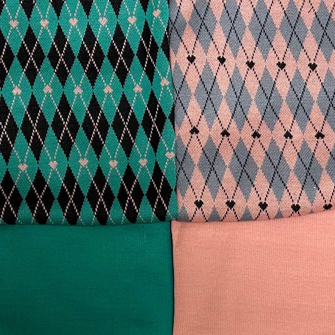 犬服ハンドメイド　ジャガードニットワンピ