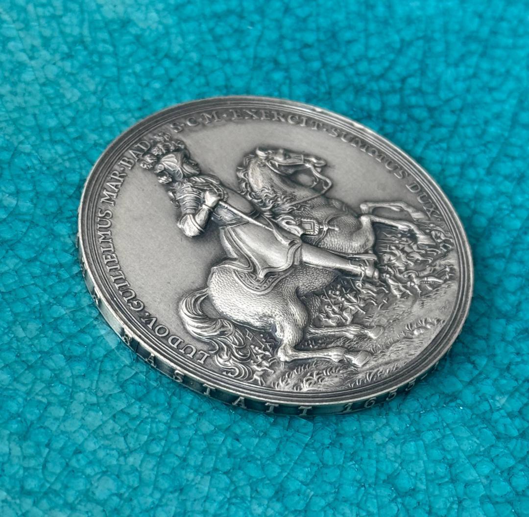 1955 ドイツ バーデン ヴィルヘルム 生誕300周年 大型 レア 純銀メダル