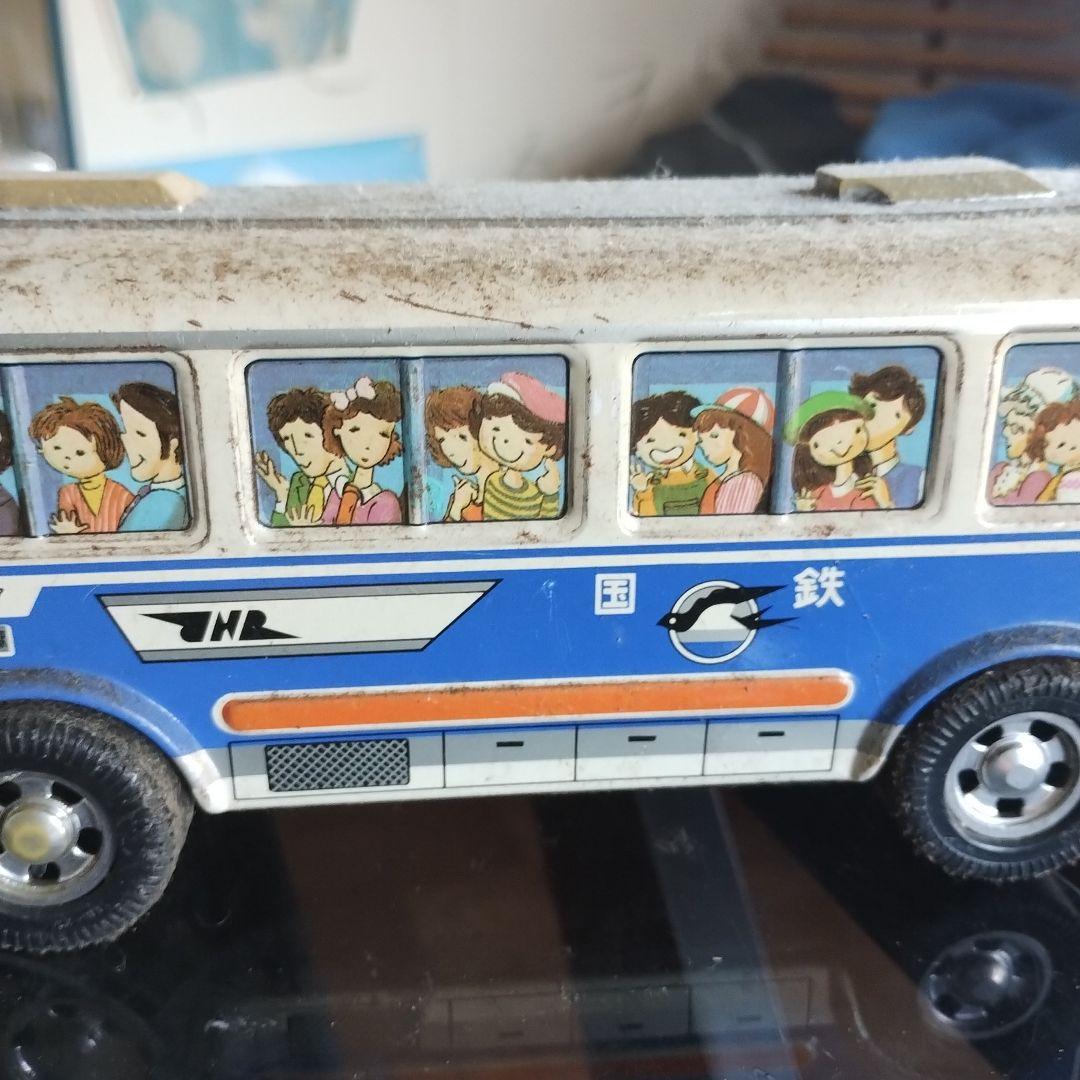 バス型おもちゃ 金属製 青と白