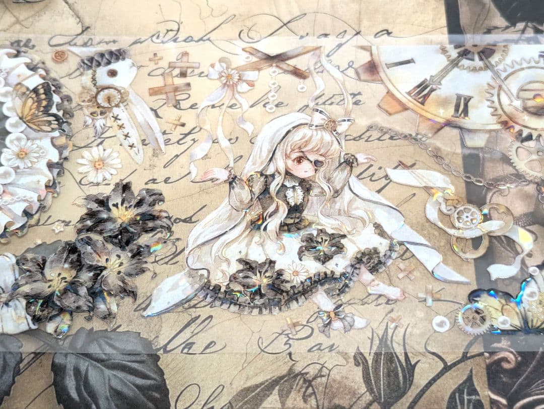 J1745▶鎏金机械城-黑百合(贝壳光)studiovi切売海外人物マステ女の子