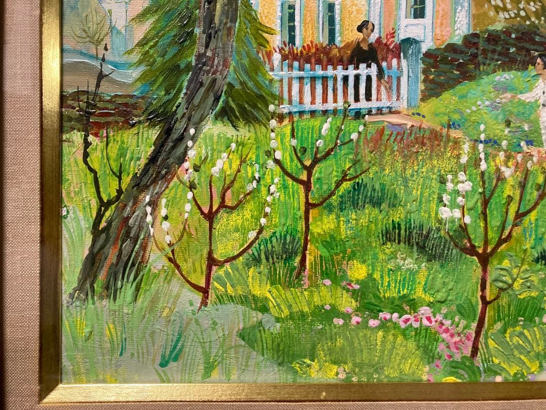 油彩 油絵 フランス風景【J.M. Hubert】 箱あり F5号