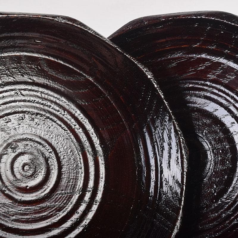 漆芸家　村瀬治兵衛作　沢栗　茶托　五客　V　R8869