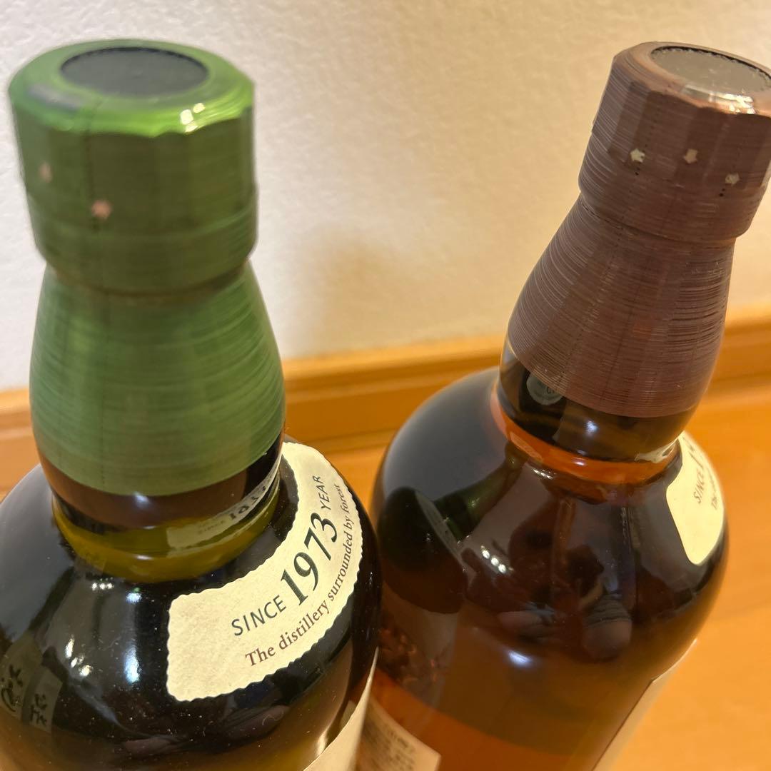 山崎・白州シングルモルトウイスキー２本セット箱付き