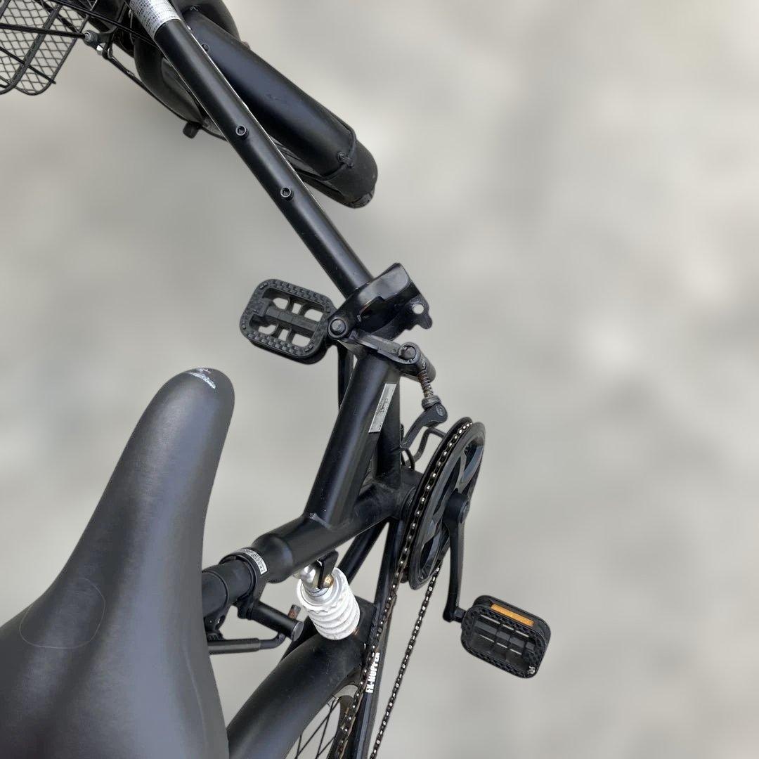 HOPPER 折りたたみ自転車 ブラック　20インチ　外装6段　ヘッドライト付き