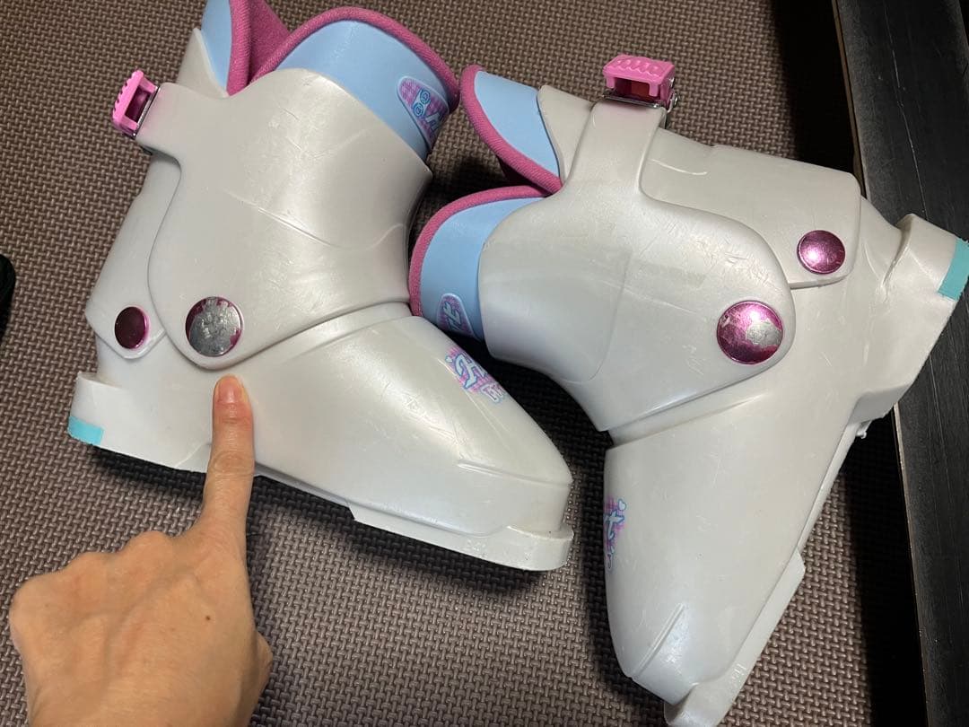 ロシニョール　キッズスキー板　ビンディング　ストック　靴2サイズ　計5点