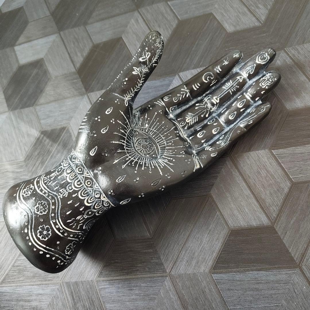 黒い手の置物 ハンドオブジェ