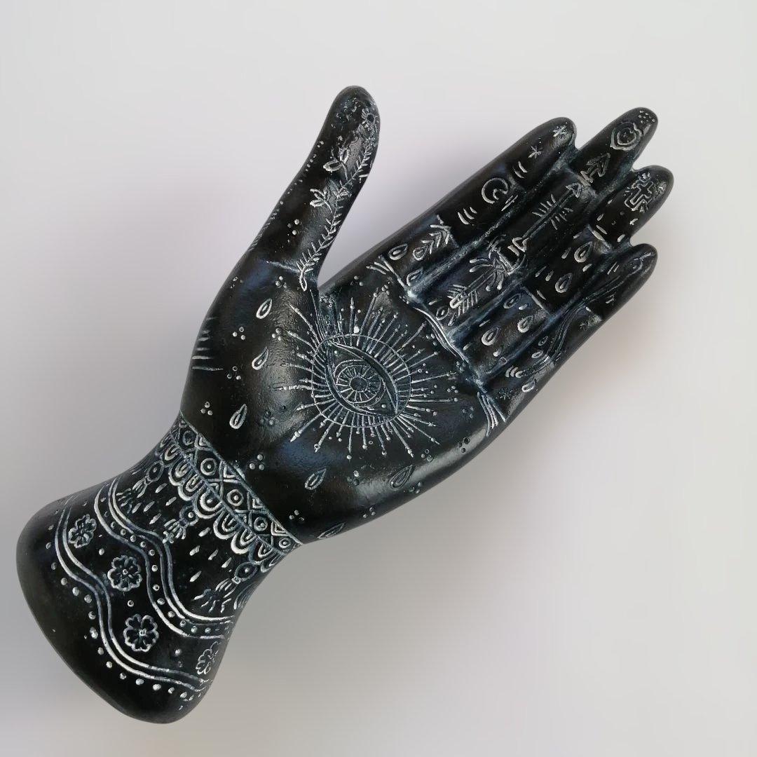 黒い手の置物 ハンドオブジェ