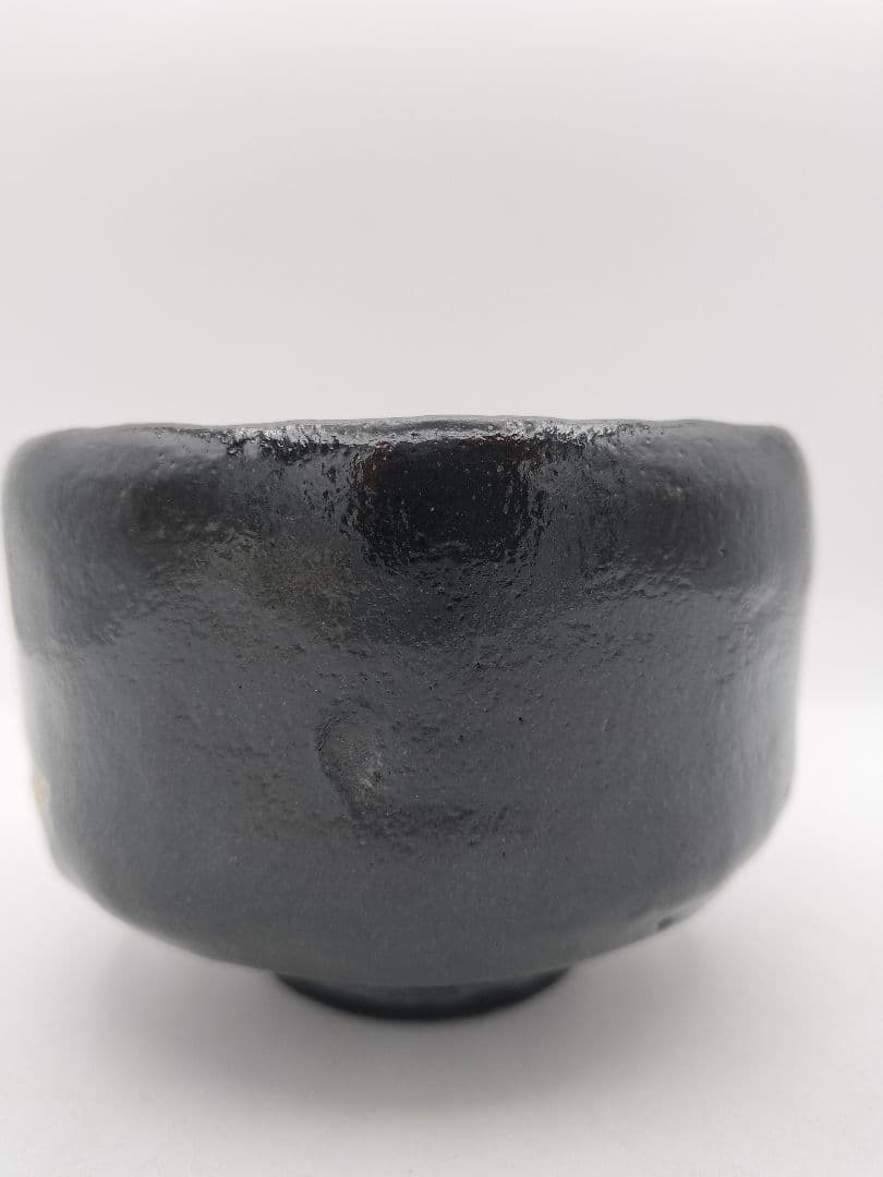 c048【新品・未使用】茶碗 黒楽 跳馬 松楽窯 紙箱 茶道具