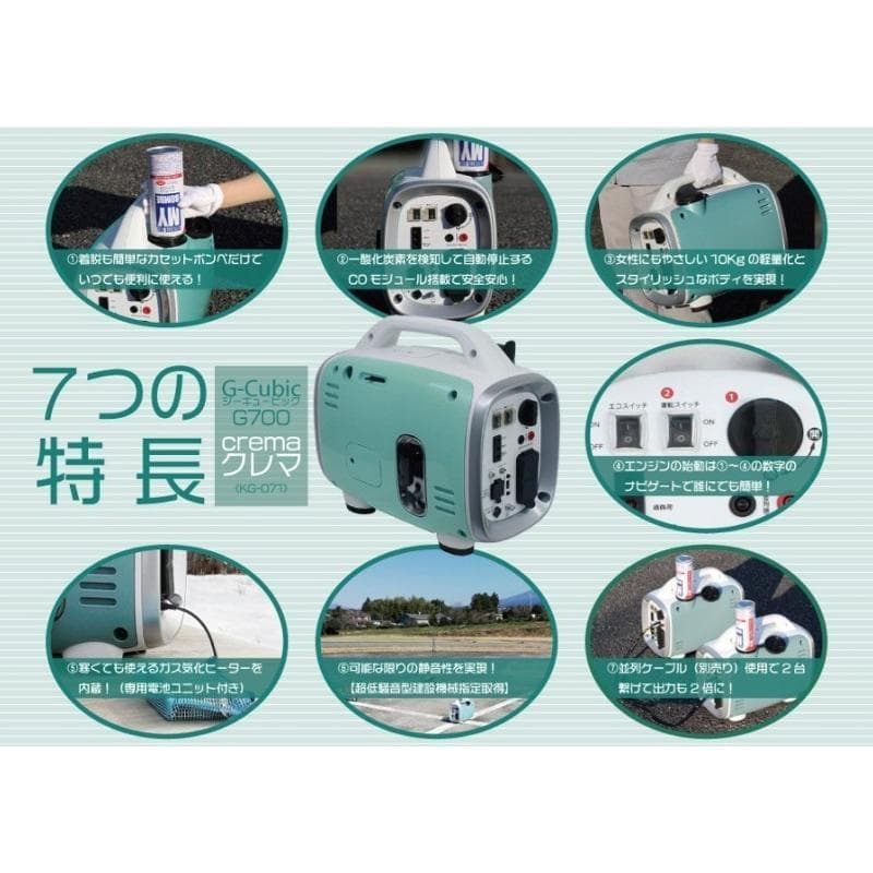 カセットボンベ式携帯発電機 G-cubic ニチネン