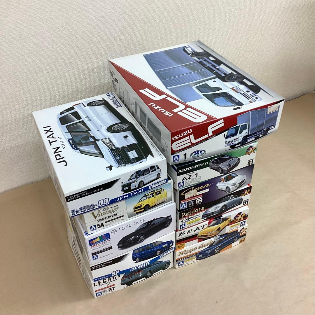 アオシマ 1/24スケール プラモデル11点まとめ売り いすゞエルフなど 未組立
