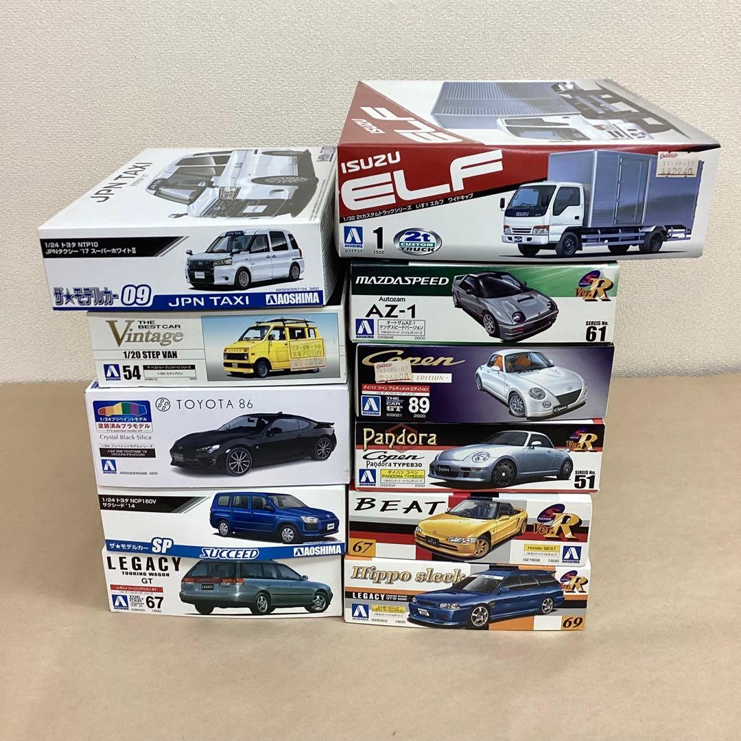 アオシマ 1/24スケール プラモデル11点まとめ売り いすゞエルフなど 未組立