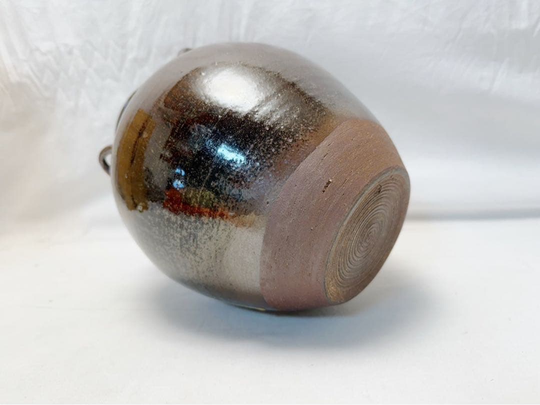 未使用 茶道具 八仙作 高取焼飾壺 飾網紐付 陶印 口切茶事 炉開き 共箱