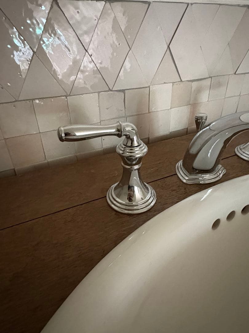 フレンチシャビーアンティーク 木製洗面台 陶器製洗面ボウル付き