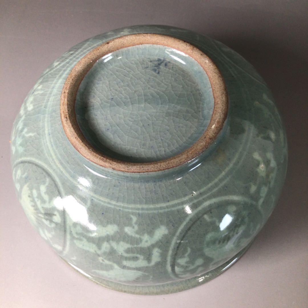 Ｒ９４１　皆具　『李貞夏造』『象嵌雲鶴文』『高麗青磁皆具』　共箱　茶道具