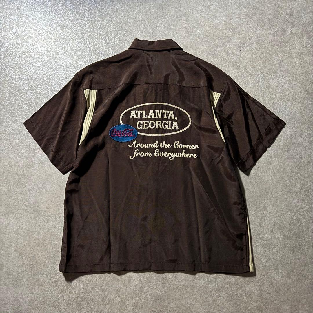 希少 90s Coca Cola コカコーラ ボウリングシャツ 開襟 刺繍