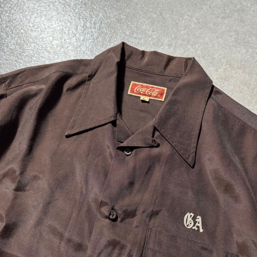 希少 90s Coca Cola コカコーラ ボウリングシャツ 開襟 刺繍