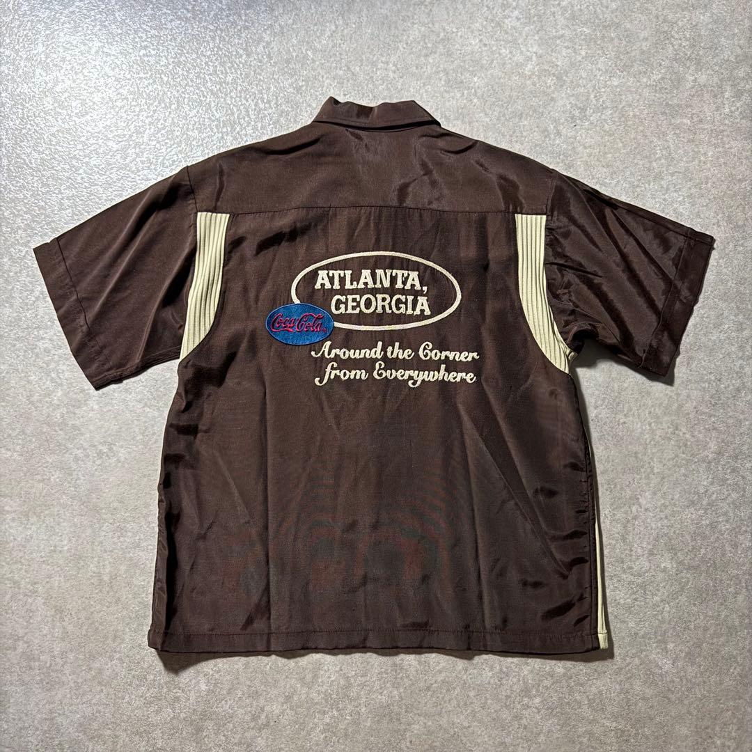 希少 90s Coca Cola コカコーラ ボウリングシャツ 開襟 刺繍