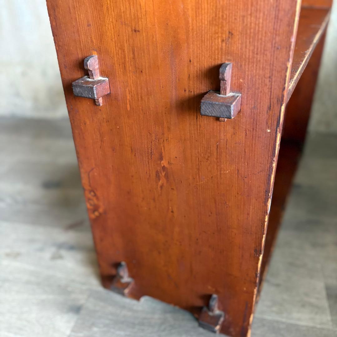 楔の本棚　3段　書棚　無垢材　オープンシェルフ　ラック　ヴィンテージ