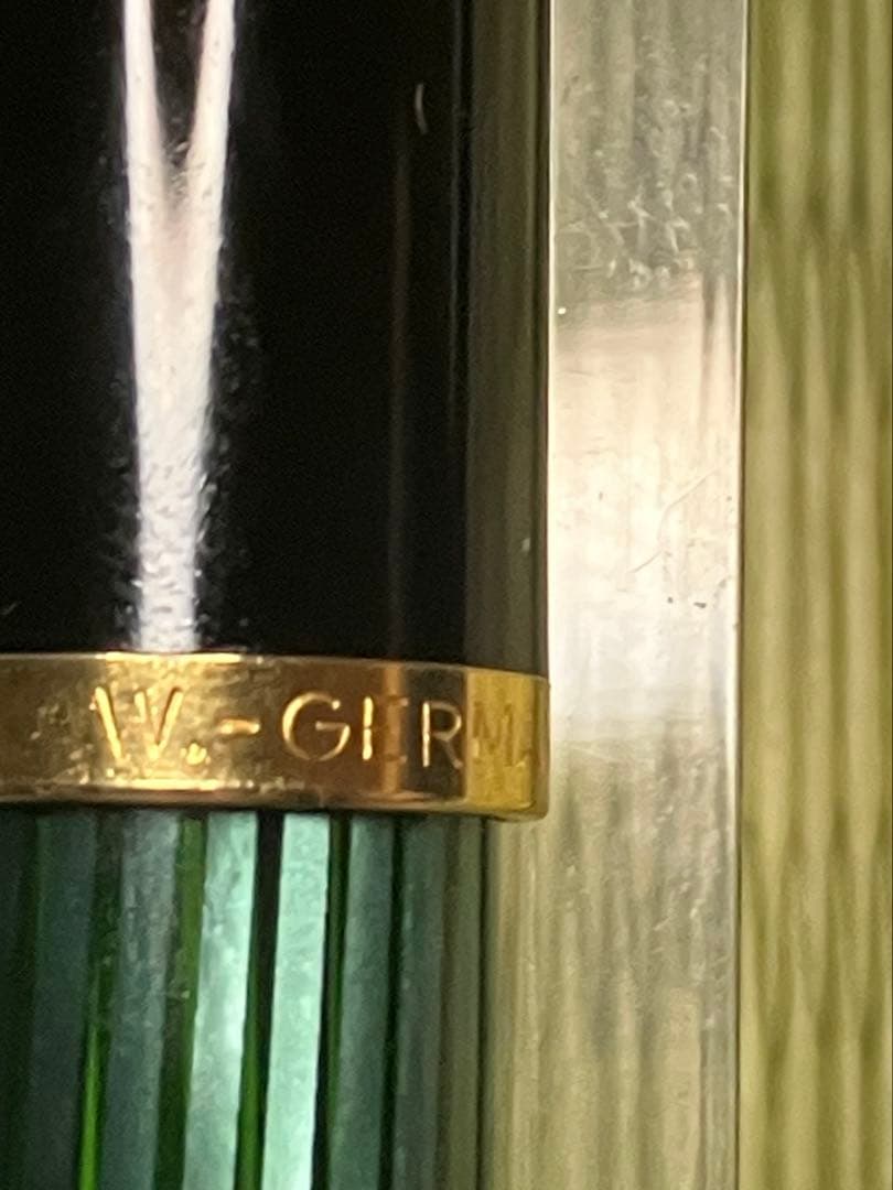 Pelikan M400(#500)　green-stripe 緑縞　F-nib