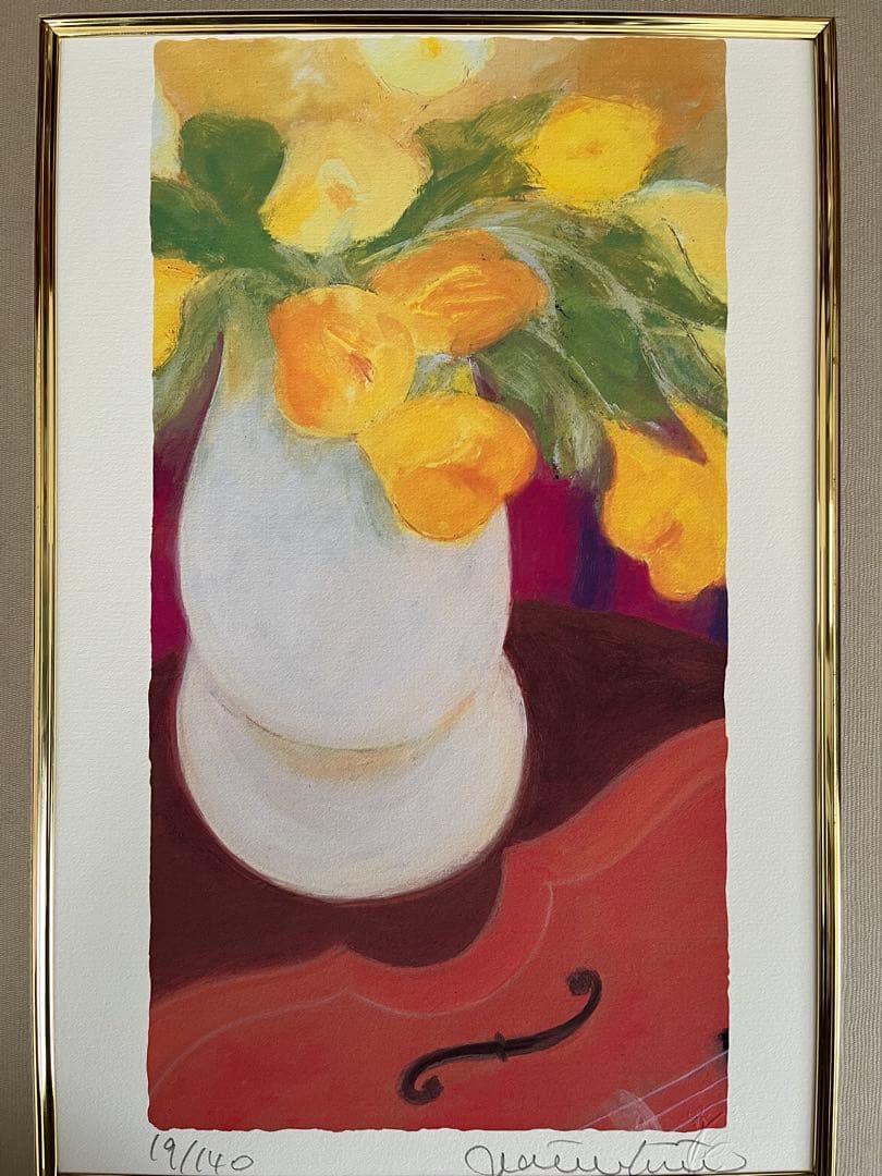 限定版画　額入り　エディション番号、証明書.直筆サイン19/140 ジニー・キム