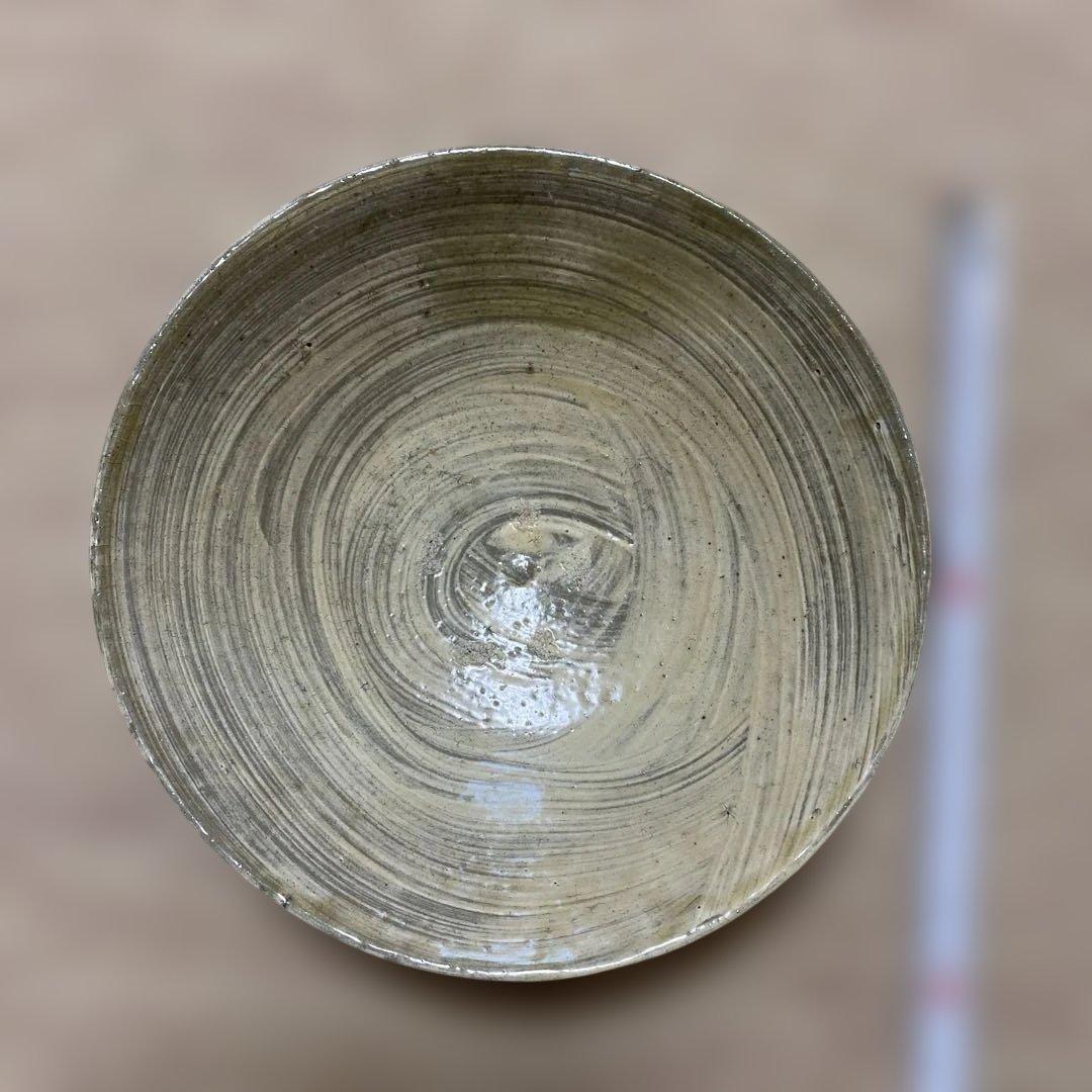 李朝前中期　刷毛目平茶碗