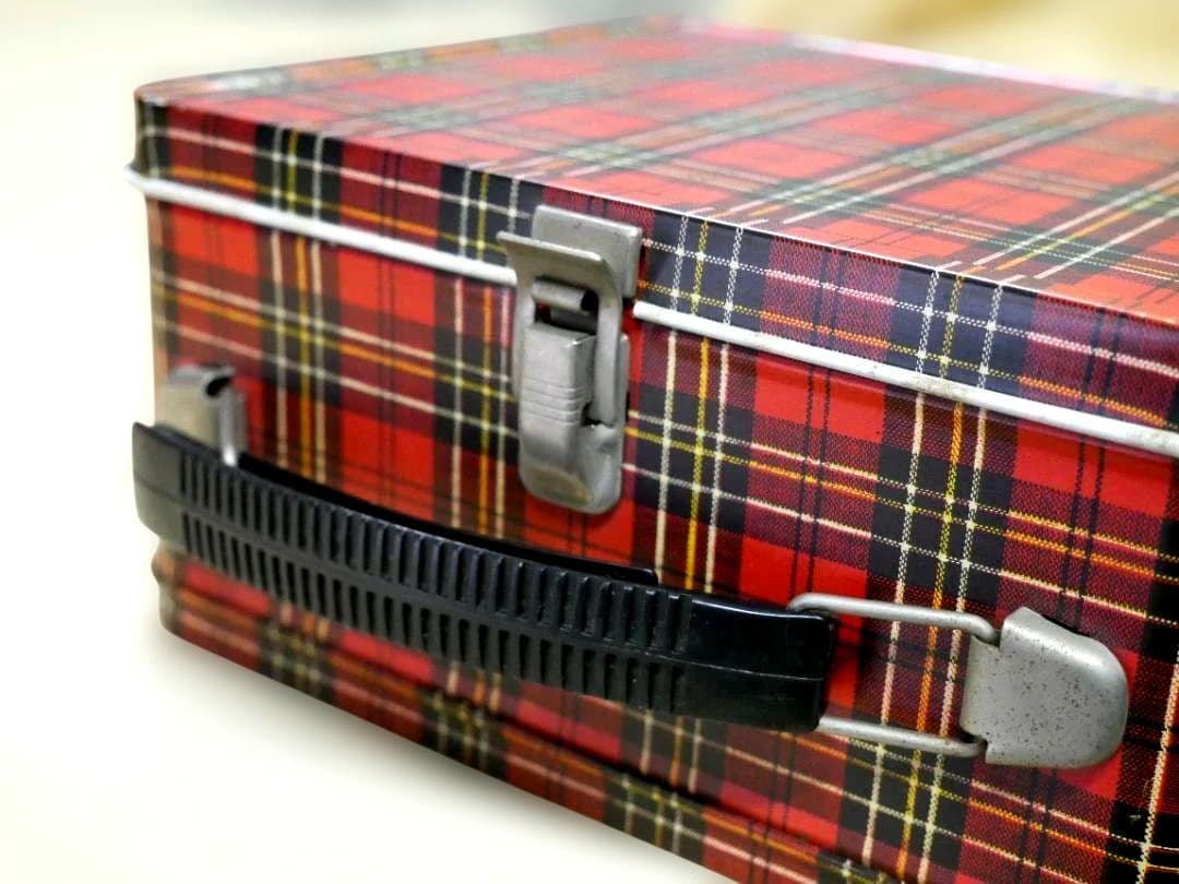 昭和レトロ　Aladdin アラジン　チェック柄　ランチボックス　水筒　セット