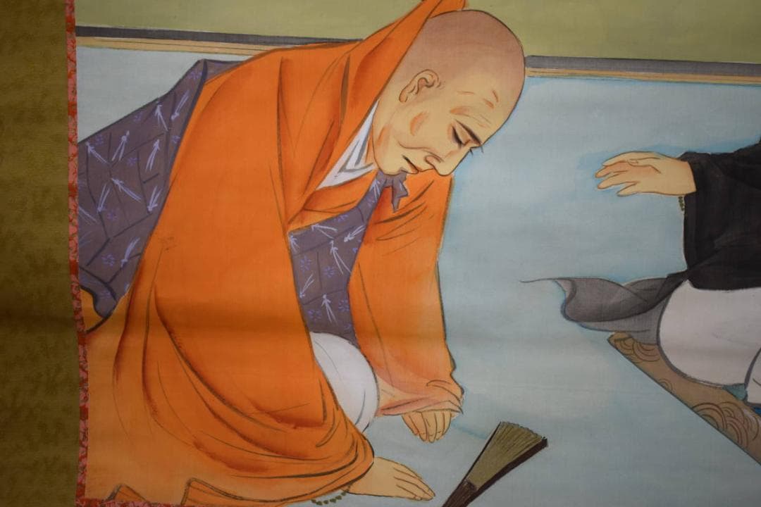 真作/観風/親鸞聖人/荒れ地の山/人物/山水/大幅/布袋屋掛軸HK-66