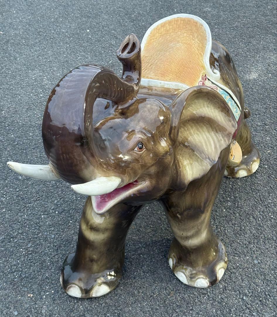 引き取り3千引き 大型♪ 乗れるサイズ ベンチ 象 ゾウ 置物