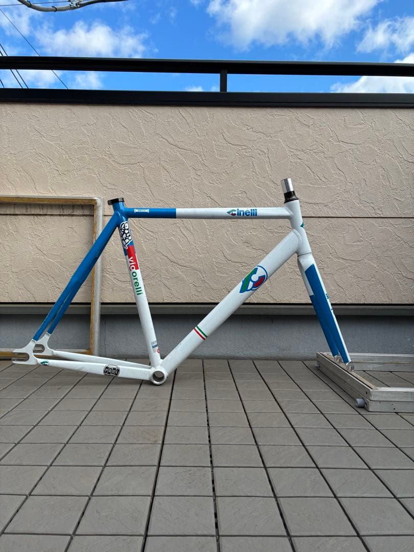 Cinelli Vigorelli 2012 ホワイト/ブルー ブレーキ加工あり